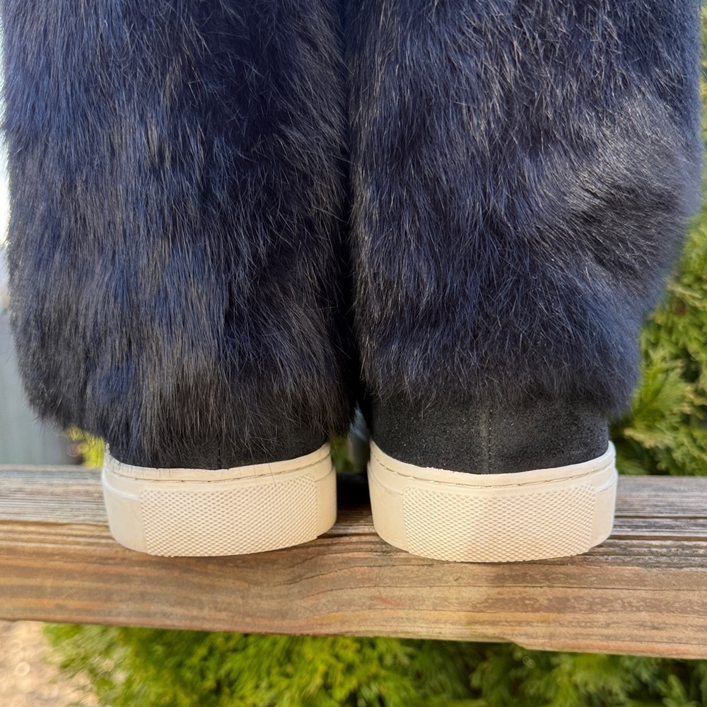 Tory Burch Anjelica Real Fur Cuff Boots Size 10 - Picture 4 of 7